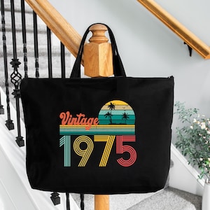 50th Birthday Bag, 50th Birthday Gift For Women, 50h Birthday Tote Bag, Birthday Party Gift, 1975 Bag for Women, Vintage 50th Gift Tote Bag