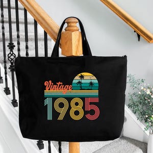 Vintage 40th Birthday Tote Bag, 40th Birthday Gift For Women, 40th Birthday Bag, Birthday Party Gift, 40th Bday Party Bag, Gift For Women