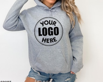 Custom Logo Hoodie, Hoodie with Personalized Logo, Custom Text Gift Shirt, Sports Team Logo Clothing, Business Logo or Brand Logo Sweatshirt