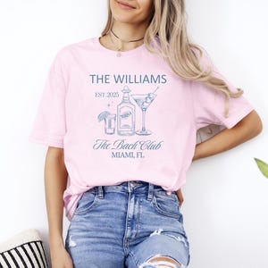 Custom Bride Shirt,The Bach Club Tshirt,Customized Name Bachelorette Shirts,Personalized Bridal Cocktail T-Shirt,Bride Gift,Bridesmaid Shirt