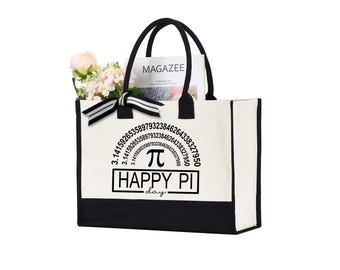 Happy Pi Day Tote Bag, Pi Day Tote Bag,Cute Pi Day Gift Bag, Pi Symbol Tote Bag, Math Teacher Bag,Gift For Math Teacher,Pi Day Gift Tote Bag