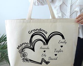 Grandma Tote Bag Gift for Grandma From Grandkids Personalized