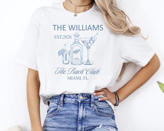 Custom Bride Shirt,The Bach Club Tshirt,Customized Name Bachelorette Shirts,Personalized Bridal Cocktail T-Shirt,Bride Gift,Bridesmaid Shirt