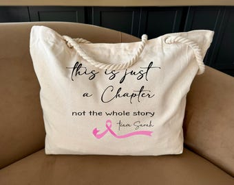 Custom Breast Cancer Tote Bag, Cancer Fighter Gift, Breast Cancer Awareness Motivational Gift, Cancer Awareness Tote Bag, Cancer Ribbon Bag