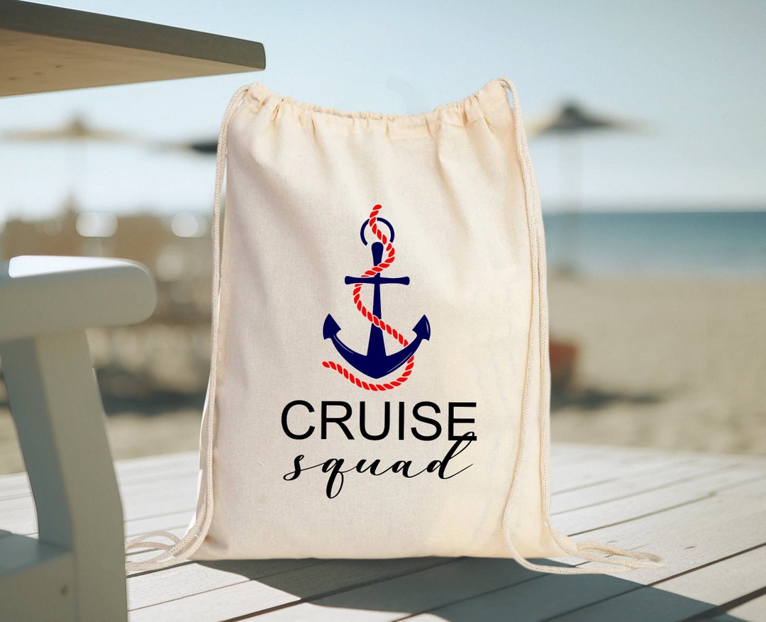 Anchor Custom Drawstring Backpack, Cruise Squad Trip Backpack, Custom