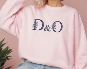 Camisa con monograma, camisa con monograma personalizada, regalo para dama de honor, camiseta con letras iniciales florales, regalo personalizado con monograma, camisas para fiesta nupcial