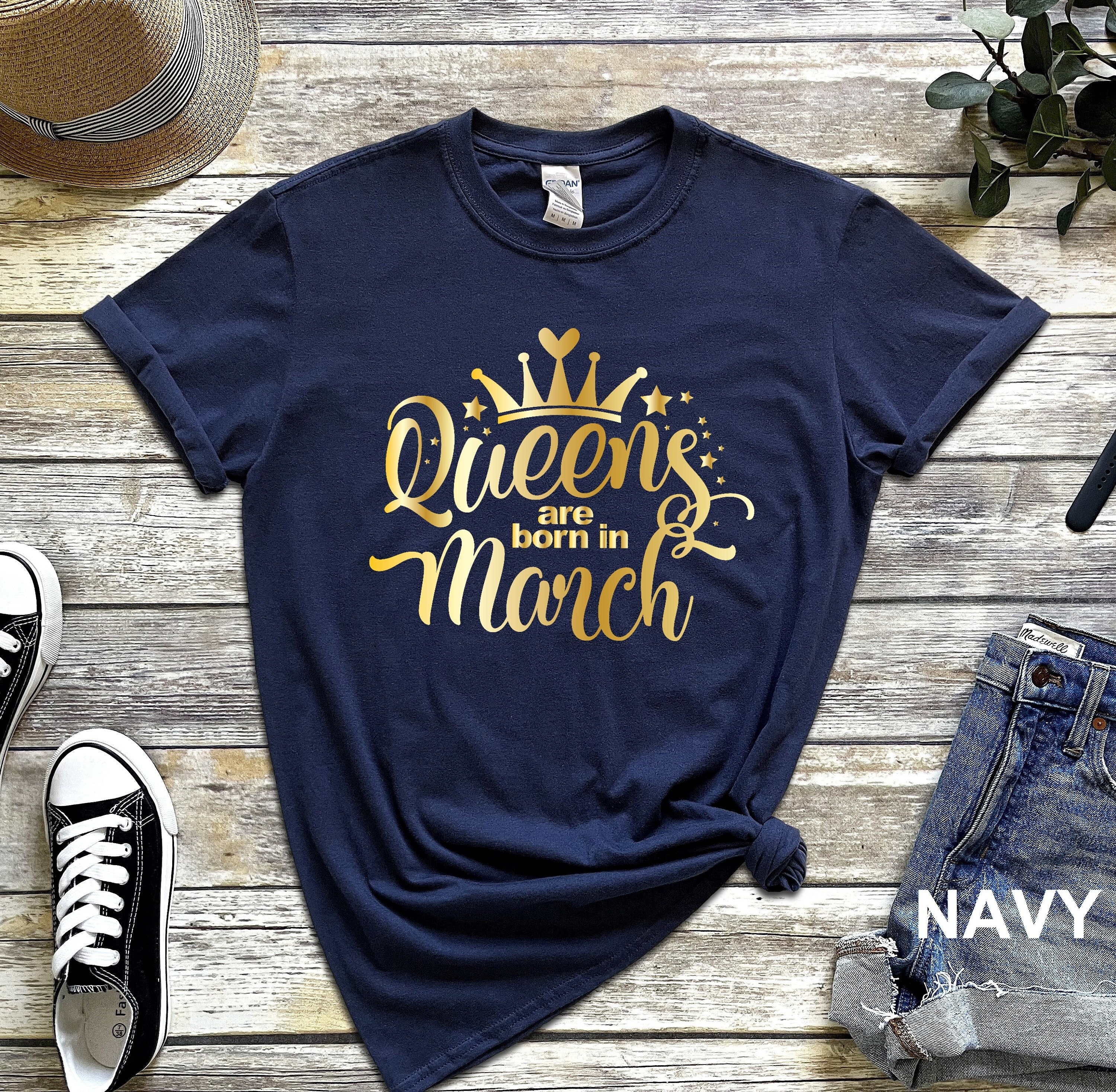 Womens March Birthday Shirts For Women - Queens Are Born In March T-Shirt Womens March Birthday Shirts For Women - Queens Are Born In March T-Shirt
