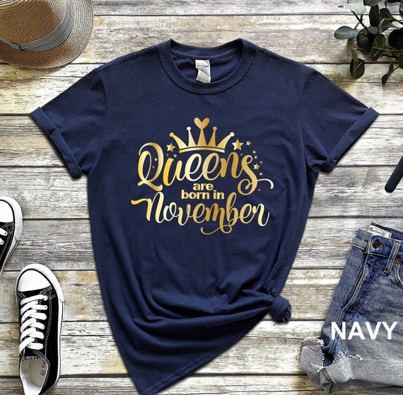 Women November Birthdays Queens Are Born On November Crown T-Shirt Women November Birthdays Queens Are Born On November Crown T-Shirt