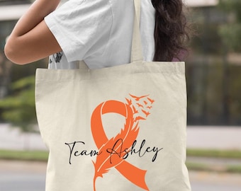 Leukemia Cancer Tote Bag, Custom Cancer Team Bag, Cancer Support Gifts, Leukemia Warrior Bag, Leukemia Cancer Awareness Bag, Cancer Bag