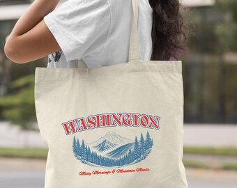 Washington Tote Bag, Retro Washington State Bag, Vintage Washington Bag, Washington Travel Gift, Washington Vacation Tote Bag, Texas Gift