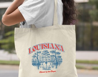 Lousiana Tote Bag, Retro Lousiana State Bag, Vintage Lousiana Tote Bag, Lousiana Travel Gift, Lousiana Vacation Tote Bag, Lousiana Trip Gift
