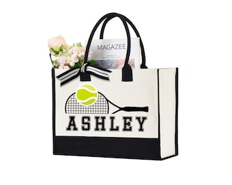 Custom Tennis Tote Bag, Personalized Tennis Player Gift Bag, Tennis Team Bag, Tennis Lover Gift, Tennis Gifts, Tennis Coach Gift, Tennis Bag