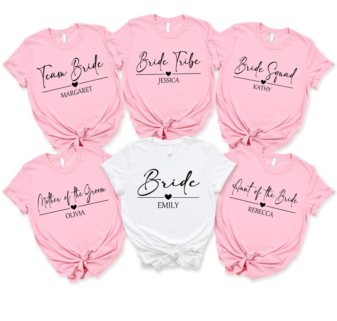 Custom Team Bride Tshirt,bachelorette Party Shirt,personalized Bride ...