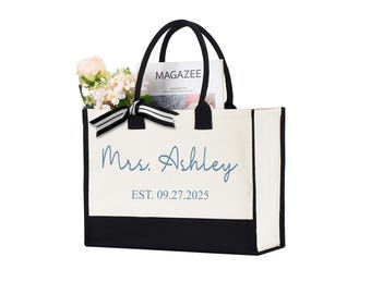 Personalized Bride Bag, Engagement gift, Bride Tote Bags, Wedding Gift, Bridal Shower Gift, Gift For Bride, Bridal Gift, Honeymoon Gift