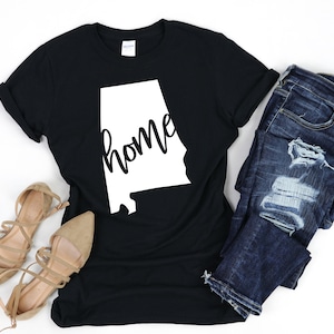 Alabama Home Shirt , Unisex Fit Tee , State Pride ,Alabama State T-shirt , Graphic Tee ,Sweet Home Alabama ,Alabama State Shirt Gift image 2
