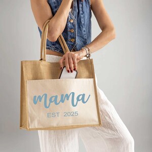 Mama Tote Bag, Mother&#39;s Day Tote Bag, Custom Mama Est. Tote Bag, Mothers Day Gift, New Mom Gift,Mom Tote Bag,Mother Day Bag, Mama Bag