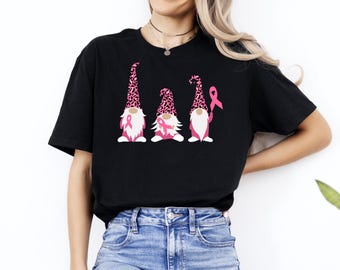 Gnomes Breast Cancer Shirt,Breast Cancer Awareness T-Shirt, Breast Cancer Shirt, Motivational Shirt, Cancer Warrior Gift, Cute Gnome Tee