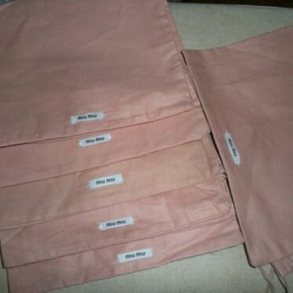 Large lot of 6 Mui Mui dust bags to make masks or store shoes