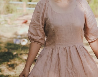LINEN PRINCESS MAXI dress, Linen Dress, Romantic dress for women,  Wedding guest dress, cocktail dress Personalized Valentine Gift