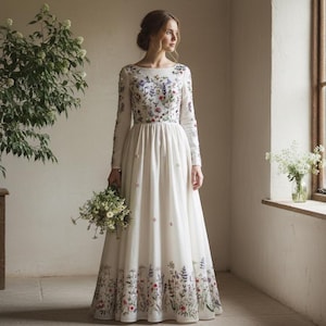 modest long sleeve wedding guest dresses Modest Wedding Guest Dress Long Sleeve - Etsy