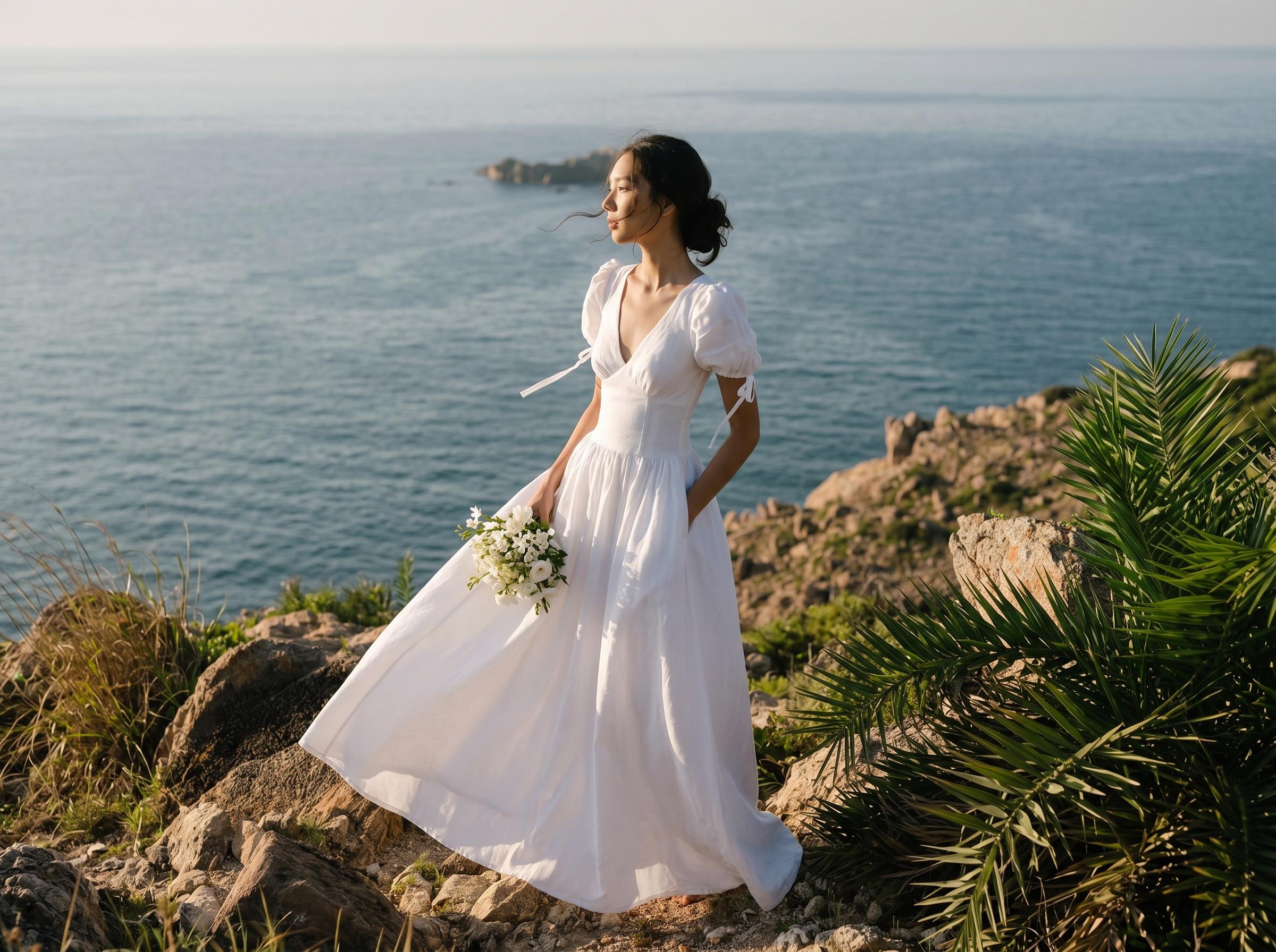 linen and lace wedding dress Linen Wedding Dress LACE, Linen and Lace Gown, Modest Wedding Dress, Elegant Linen Wedding Gown, Simple Wedding Dress
