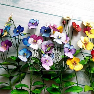 PAPER QUILLING ART, Quill Pansy Flower branch, Quill Lover, Quill flower for Home Decor, Gift for Mom, Mother&#39;s day personalized gift