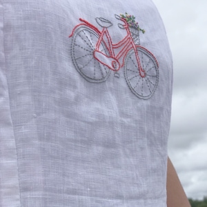 LINEN WHITE DRESS with small embroidery dress / Linen long dress / Long Linen dress for woman / A dress / loungewear