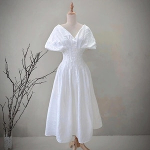 LINEN DRESS with embroidery / Linen long dress / Linen dress for woman / Autum dress / christmas/ Wedding guest dress/ Birthday gift