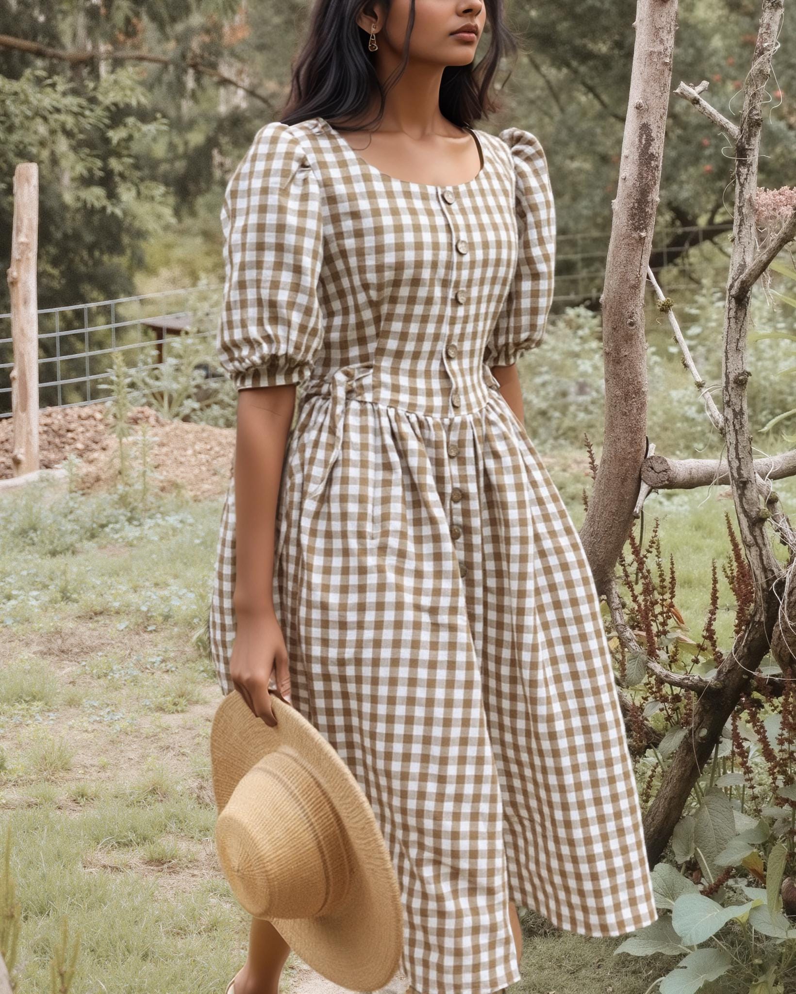 fitted lace wedding dress Diane Brown Gingham Dress | Dresses main image 1