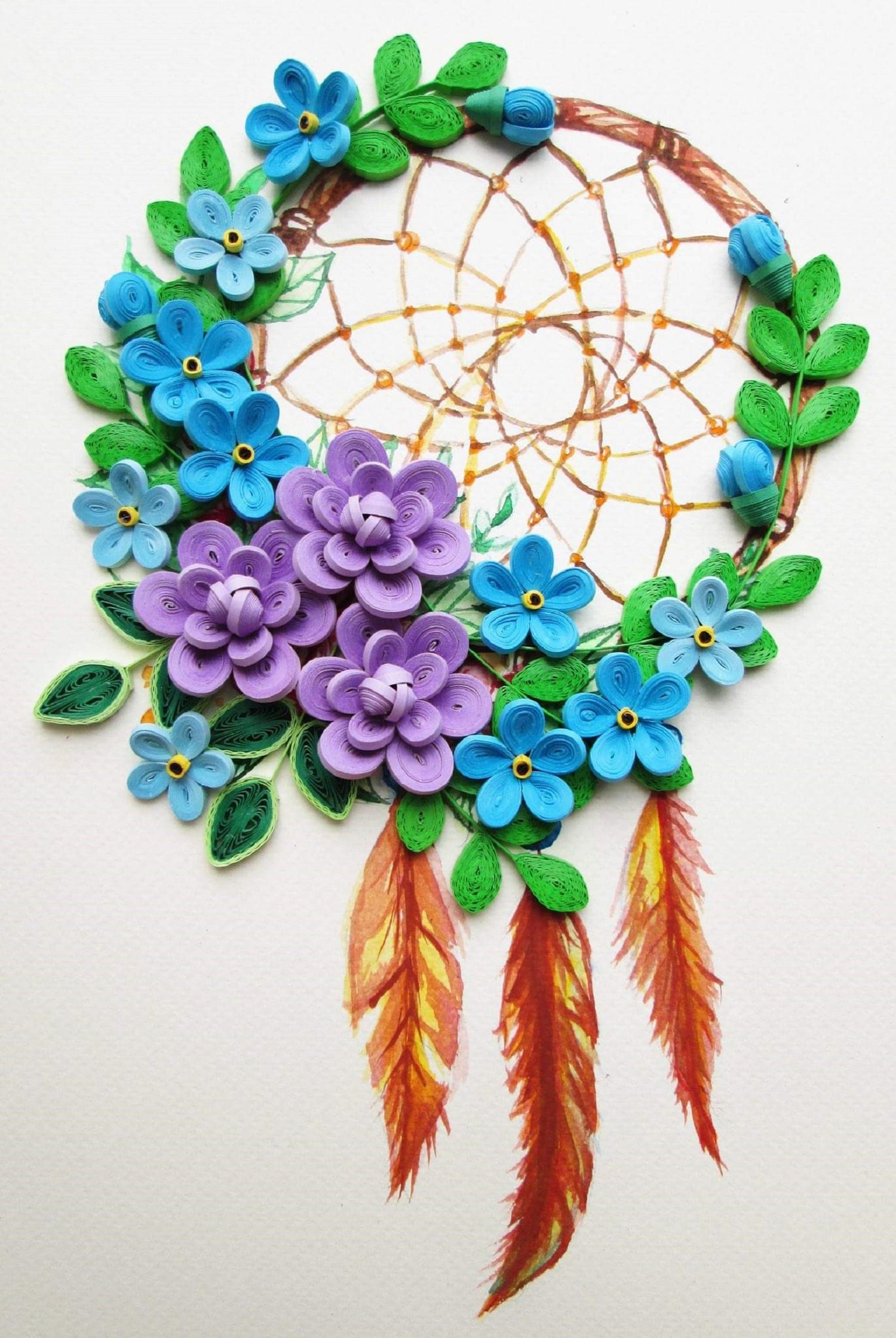 DREAM CATCHER 3D quilling Quilling art home décor Framed Etsy