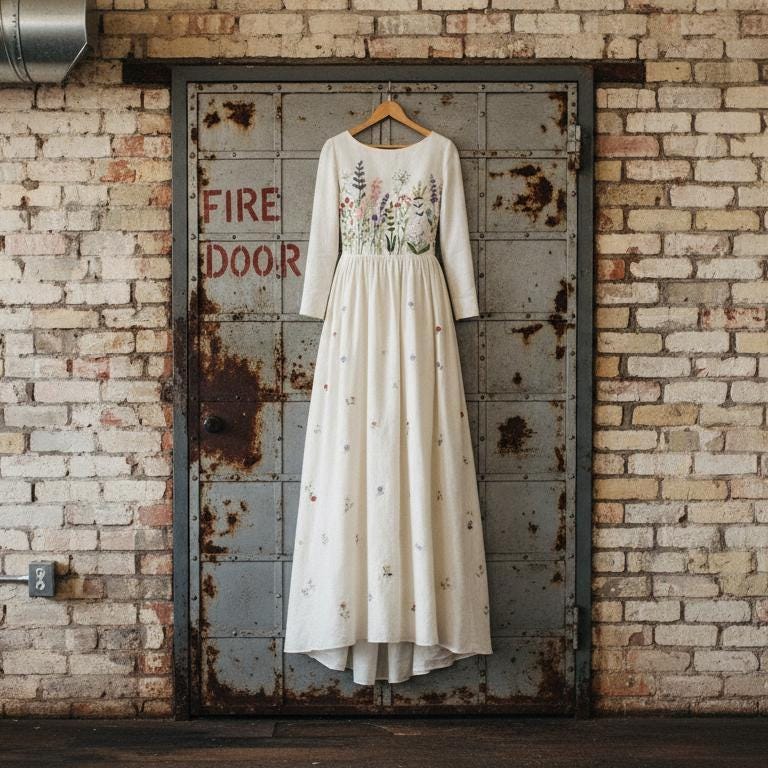 knee length dresses for ladies Linen Open Back Wedding Dress. Handcrafted. Ethically Made In Lithuania. – Linen  Wedding Dress main image 1