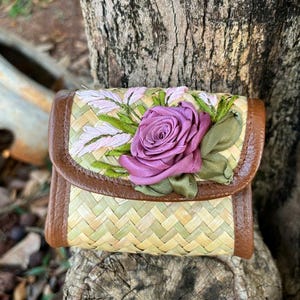 Bolso estilo bohemio para guardar monedas - Accesorio para fiestas Gadern - Regalo de graduación para eventos formales bohemios chic, regalos personalizados para ella, arte con cintas
