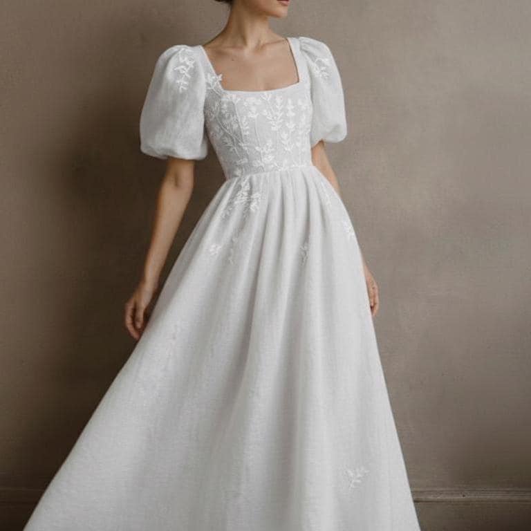 etsy embroidered wedding dress Embroidered Wedding Dress Floral