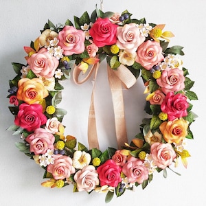 ROSE PAPER QUILLING Art, Roses quilling flowers, personalized door wreath, Quilling Art Wall Decor Framed Paper Craft Wall hanging art