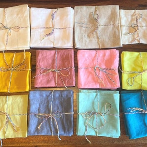 Soft linen napkins set many COLORS  dining napkins - Linen Table runner Dinner Cocktail. Wedding napkins Natural Eco material