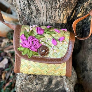 Seegras Clutch für Frauen - Gadern Party Accessoire - Boho Chic formeller Anlass Geschenk zum Abschluss, personalisierte Geschenke für sie Ribbon Art