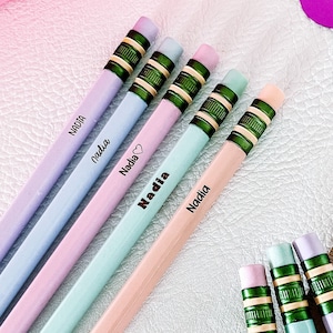 Pastel Personalized #2 Pencil Set, Custom Children&#39;s Pencils, Back To School Supplies, Custom Made Engraved Pencils