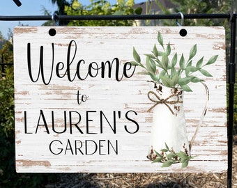 Enseigne personnalisée de jardin fleuri, Enseigne de jardin d'extérieur, Cadeau personnalisé pour maman, Enseigne de jardin personnalisée, Cadeau personnalisé pour elle, Enseigne de patio