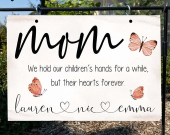 Personalisiertes Blumengarten Zeichen, Garten Zeichen im Freien, personalisiertes Geschenk für Mutter, personalisiertes Garten Zeichen, personalisiertes Geschenk für sie, Terrasse Zeichen