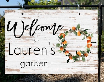 Personalisiertes Blumengarten Zeichen, Garten Zeichen im Freien, personalisiertes Geschenk für Mutter, personalisiertes Garten Zeichen, personalisiertes Geschenk für sie, Terrasse Zeichen
