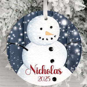 Personalisierte Schneemann Verzierung, Andenken Verzierung