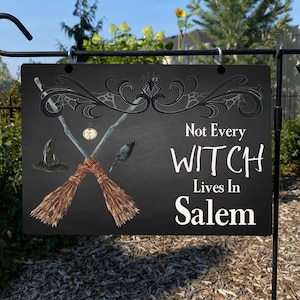 Not every witch lives in Salem sign, Halloween porch sign, Halloween porch decor, Halloween porch decorations, Outdoor Halloween sign, witch