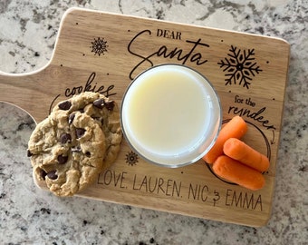 Custom Santa Tray,Personalized Santa Tray,Personalized Santa Plate,Christmas gift for kids,Cookies for Santa Plate,Cookies for Santa Tray