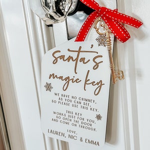 Personalisierter magischer Schlüssel des Weihnachtsmanns Türschild: Weihnachtsdekor