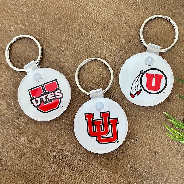 University of Utah keychain, University of Utah gifts, Utes bag tag, U of U merch, Utes decor, Utah Utes gifts, Utah Utes football