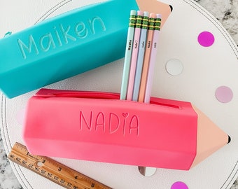 Personalized pencil pouch, Personalized pencil bag, Personalized pencil case, Pencil pouch cute, Cute school supplies, Kids pencil pouch