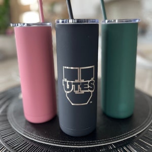 University of Utah tumbler,University of Utah gifts,U of U merch,Utes decor,Utah Utes football,Custom skinny tumbler,Laser engraved,