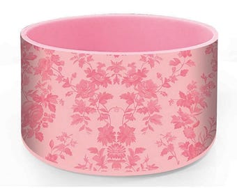 Pink toile dainty floral silicone tumbler boot, Pink tumbler bottom, Flower silicone boot, fits 20 oz 30 oz 40 oz water bottle and tumbler