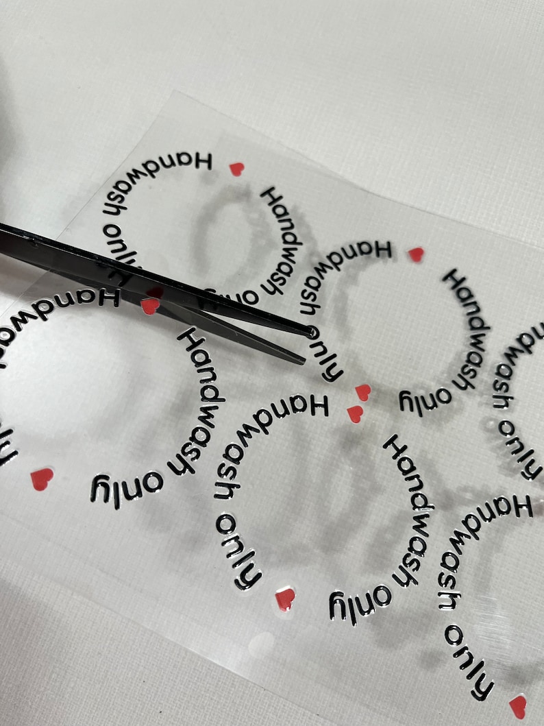 10, 20 or 50 pcs hand wash only UV DTF stickers for handmade glasses by the sheet, no heat needed, ready to ship, cup care stickers image 10