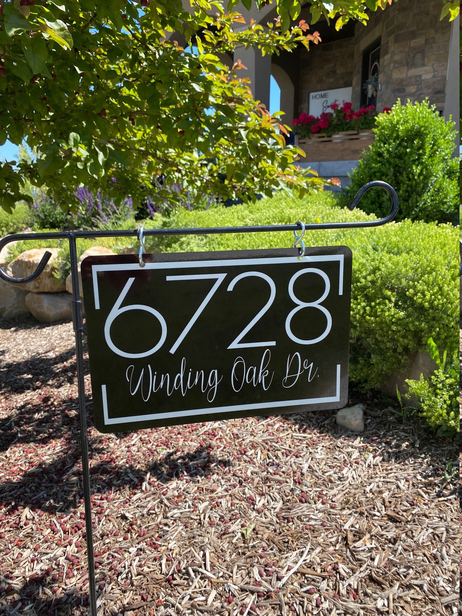 Metal address sign Address sign for yard House number sign Etsy